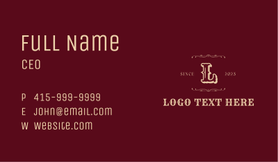 Vintage  Classic Lettermark Business Card Image Preview