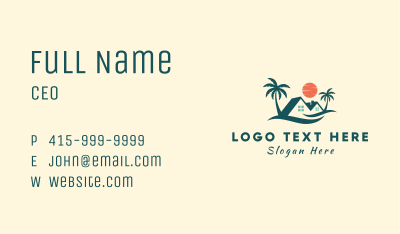 Sun Palm Tree House Business Card Image Preview