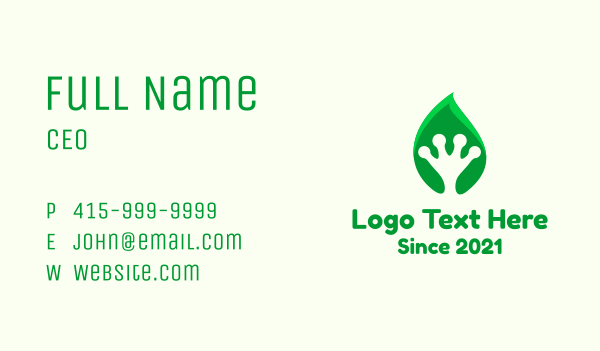 Leaf Frog Palm Business Card Design Image Preview