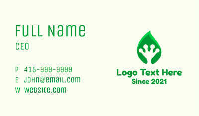 Leaf Frog Palm Business Card Image Preview