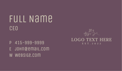 Aesthetic Minimal Floral Wordmark Business Card Image Preview