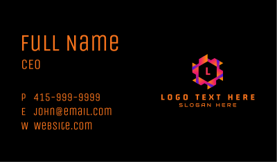 Cyber Hexagon Gaming Letter Business Card Image Preview