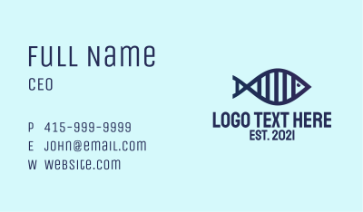 DNA Fish Outline  Business Card Image Preview