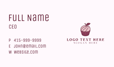 Apple Cupcake Bakery Business Card Image Preview