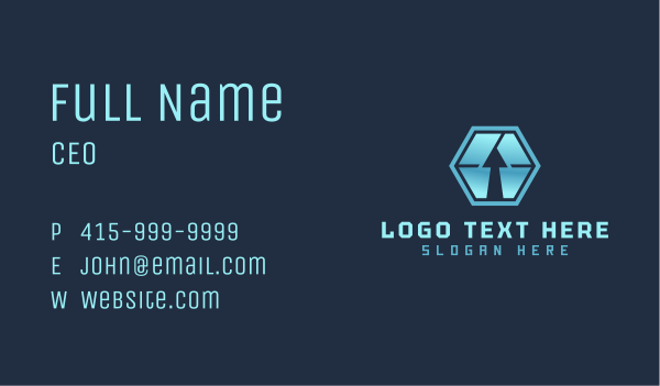 Hexagon Arrow Freight Business Card Design Image Preview