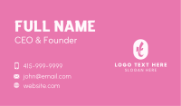 Pink Letter T Business Card Image Preview