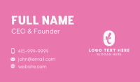 Pink Letter T Business Card Design