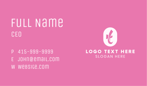 Pink Letter T Business Card Design Image Preview