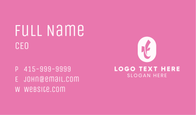 Pink Letter T Business Card Image Preview