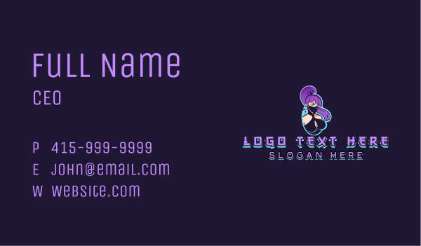 Female Ninja Assassin Business Card Design Image Preview