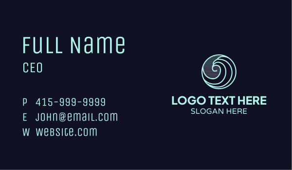 Water Wave Icon Business Card Design Image Preview