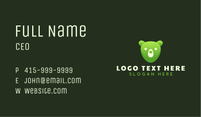 Gradient Bear Mascot Business Card Image Preview