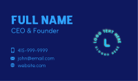 Cool Blue Neon Lights Business Card Image Preview