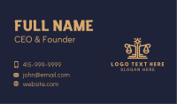 Gold Lawyer Scale Business Card Image Preview
