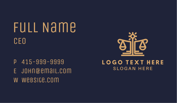 Gold Lawyer Scale Business Card Design Image Preview