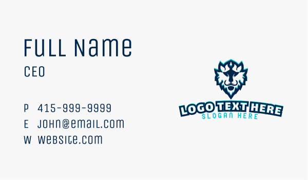 Blue Feline Esports Glitch Business Card Design Image Preview