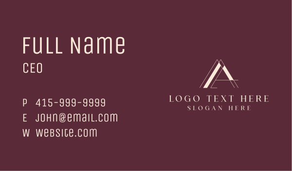 Deluxe Brand Letter A  Business Card Design Image Preview