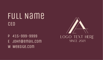 Deluxe Brand Letter A  Business Card