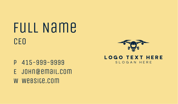 Quadcopter Drone Camera Business Card Design Image Preview