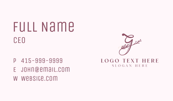 Floral Salon Letter G Business Card Design Image Preview