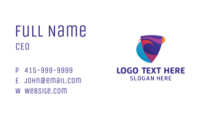 Colorful Shield Stroke Business Card