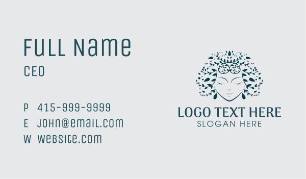 Organic Hair Salon Business Card Design Image Preview