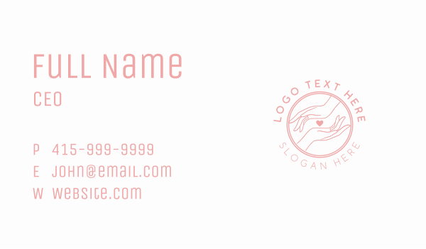 Hand Heart Shelter Business Card Design Image Preview