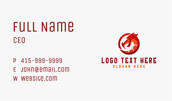 Red Gaming Dragon Emblem Business Card Design Image Preview