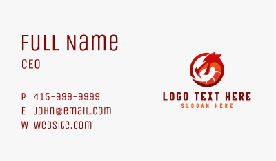 Red Gaming Dragon Emblem Business Card Image Preview