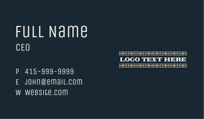 Retro Western Embroidery Wordmark Business Card Image Preview