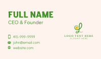 Sunflower Floral Letter L Business Card Preview