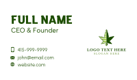 Green Cannabis Stripes Business Card Design