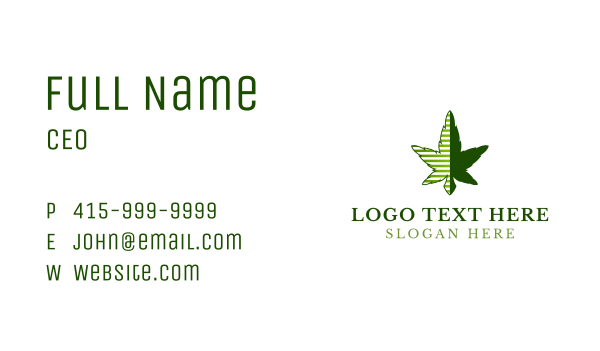 Green Cannabis Stripes Business Card Design Image Preview