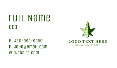 Green Cannabis Stripes Business Card Image Preview