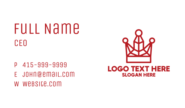Red Crown Outline Business Card Design Image Preview
