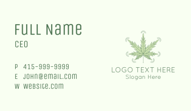 Green Cannabis Plant Business Card