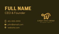 Gold Ink Letter W Business Card Preview