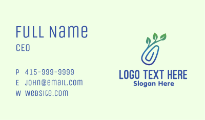 Gradient Eco Paper Clip Business Card Image Preview