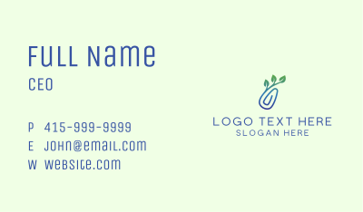 Gradient Eco Paper Clip Business Card Image Preview