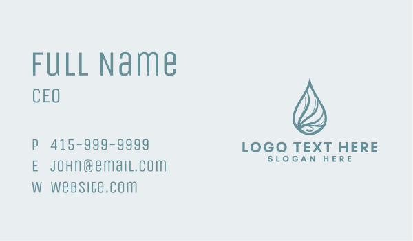 Abstract Water Droplet Business Card Design Image Preview