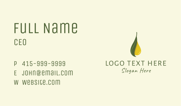 Leaf Oil Extract Business Card Design Image Preview