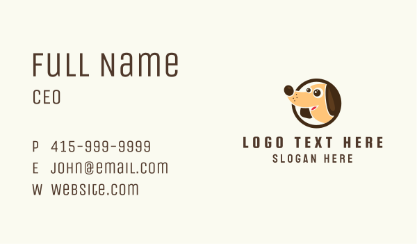Happy Dog Character Business Card Design Image Preview