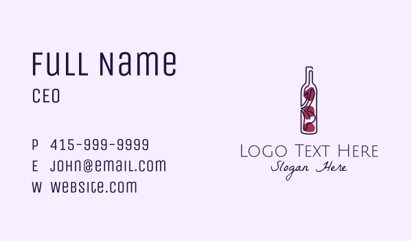 Artistic Wine Bottle Business Card Design Image Preview