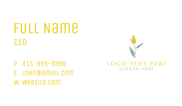 Tulip Flower Organic Business Card Design Image Preview