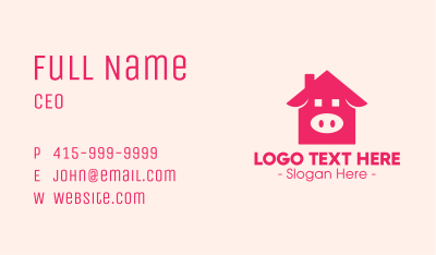 Pink Pig House Business Card