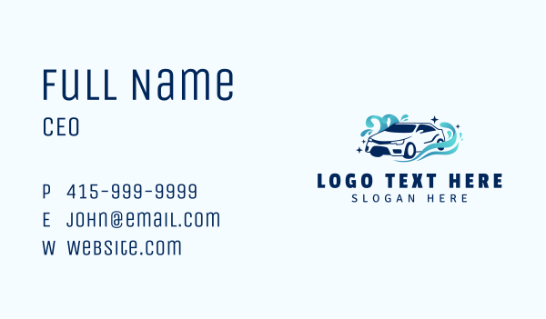 Blue Car Washing Business Card Design Image Preview