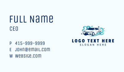 Blue Car Washing Business Card Image Preview