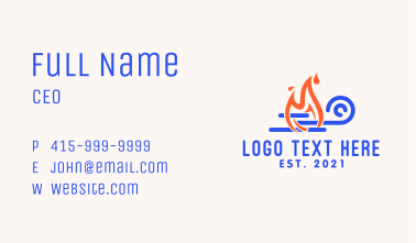 Heating Cooling Exhaust  Business Card
