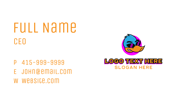 Cool Duck Mascot Business Card Design Image Preview