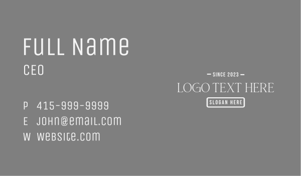 Stylish Fashion Business Wordmark Business Card Design Image Preview